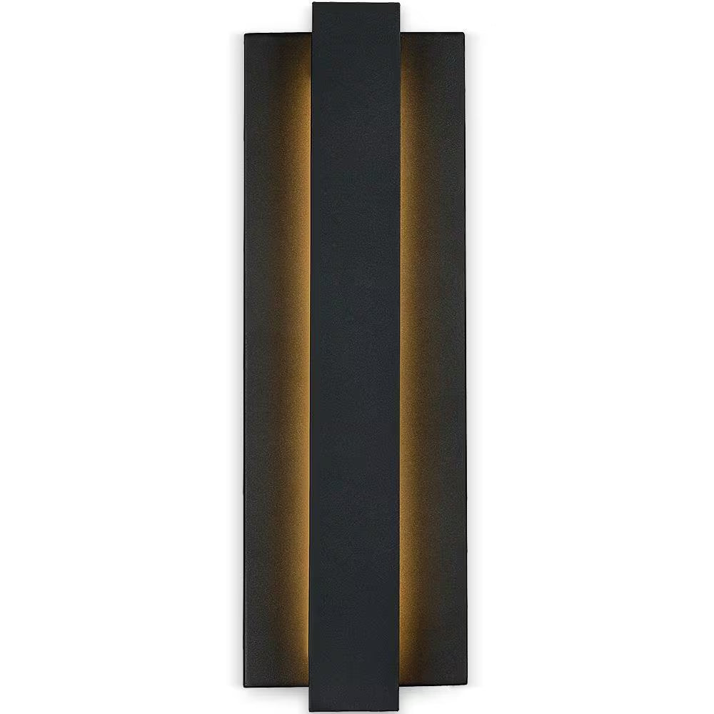 Reflect 18.7 In. Black Modern/Contemporary LED Outdoor Wall Light Lantern Sconce