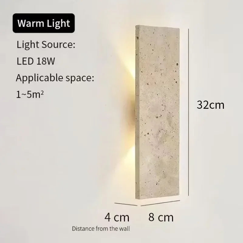 Outdoor Waterproof Wall Lamps Strip Natural Stone Wall Lights 18W LED Wall Lamp Bedroom Exterior Outdoor Lighting Fixtures