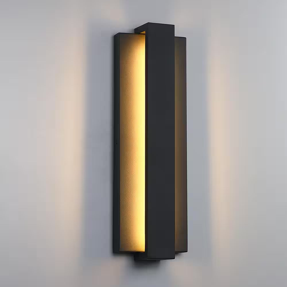 Reflect 18.7 In. Black Modern/Contemporary LED Outdoor Wall Light Lantern Sconce