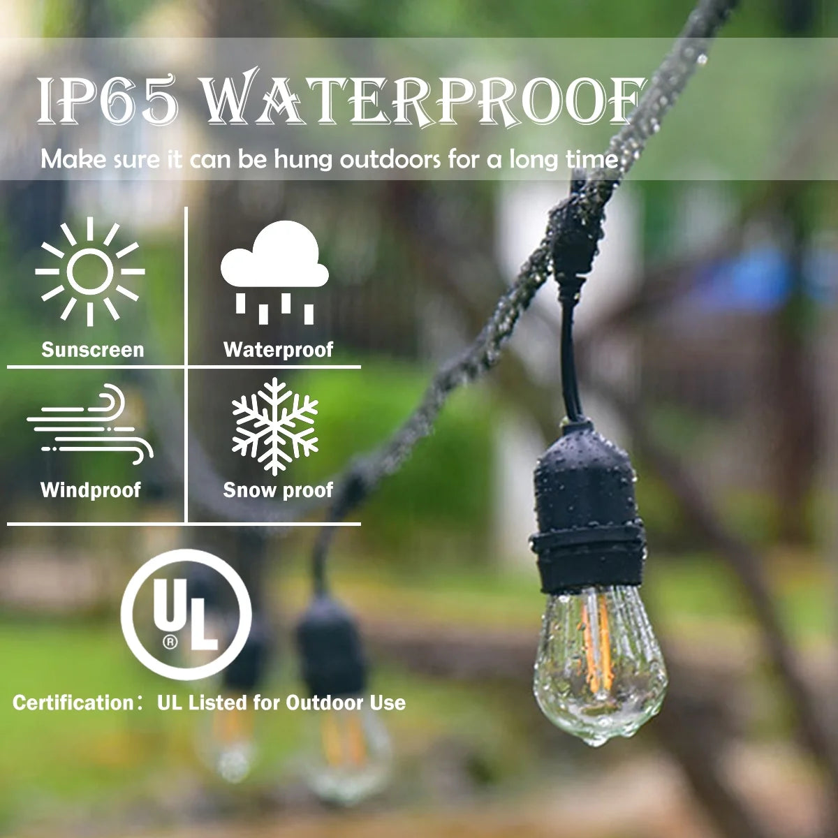 LED 2W Warm Patio Globe String Light Bulbs, 14Lbs, (30 Pack)