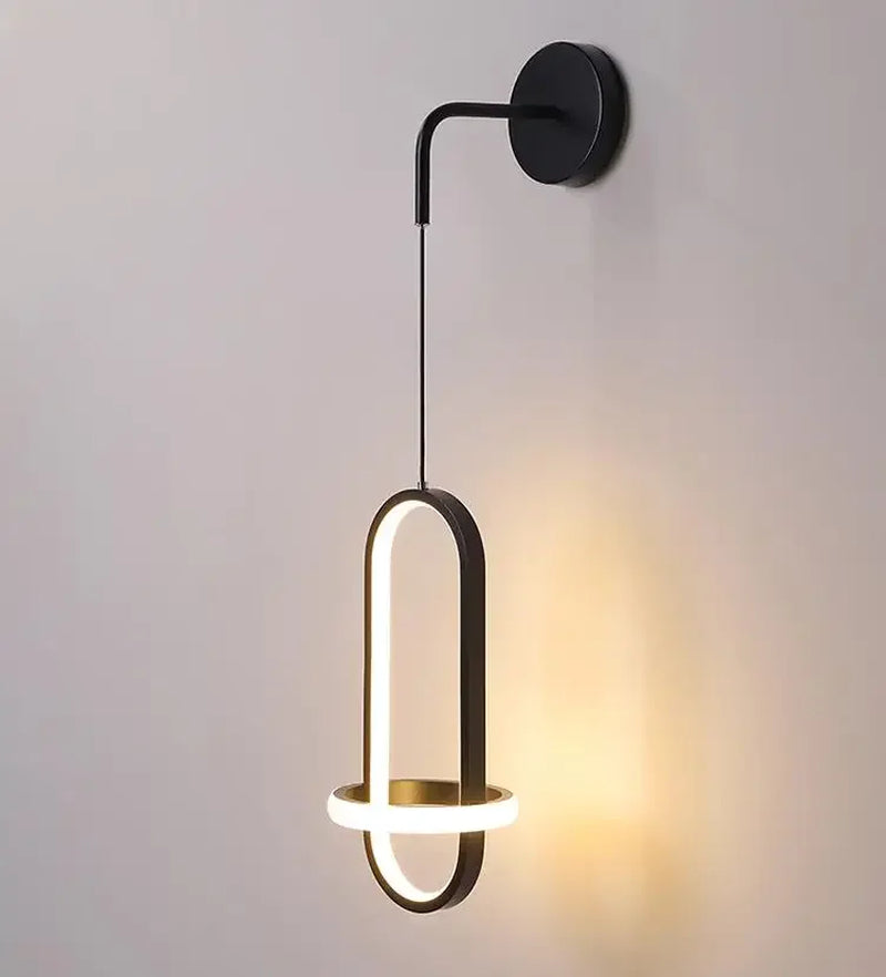 Modern LED Light Luxury Gold Ring Bedroom Bedside Lighting Nordic Living Room Simple Creative Aisle Corridor Sconce Decor Lamp