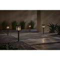Lauder 20-40 Lumen Black LED Outdoor Solar Path Light with Glass Lens, Dual White and High-Low (4-Pack)