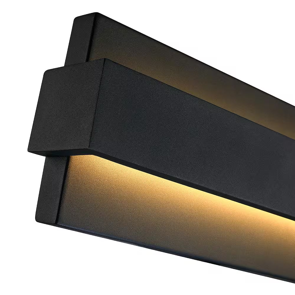 Reflect 18.7 In. Black Modern/Contemporary LED Outdoor Wall Light Lantern Sconce