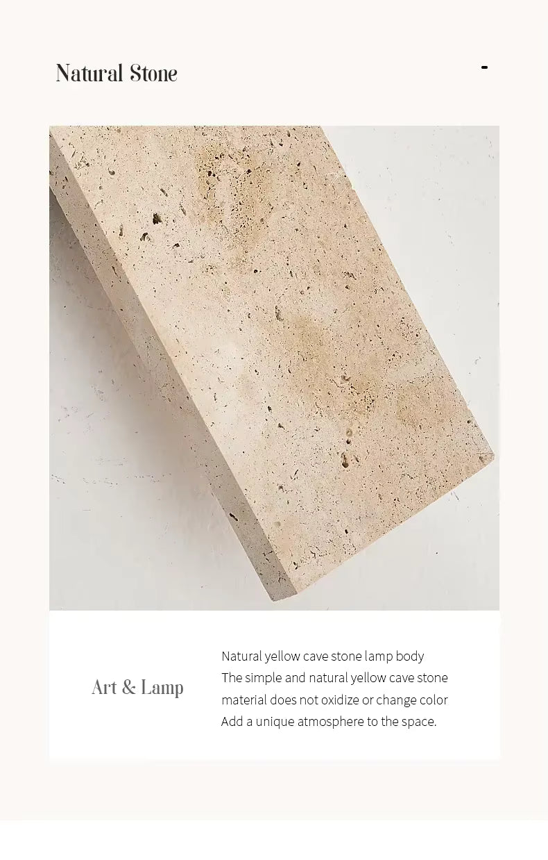 The Terra Zenith | Natural Travertine Stone Waterproof LED Wall Light