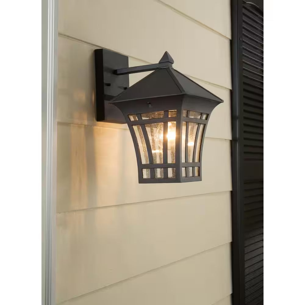 Herrington 1-Light Black Outdoor Wall Lantern Sconce